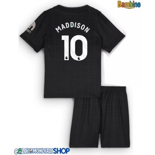Maglie da calcio Tottenham Hotspur James Maddison #10 Seconda Maglia Bambino 2025-26 Manica Corta + Pantaloni corti)
